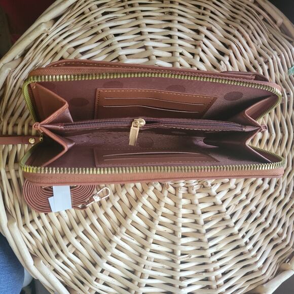 The Original STL Cross Body Clutch Wallet Brown New - Picture 6 of 6